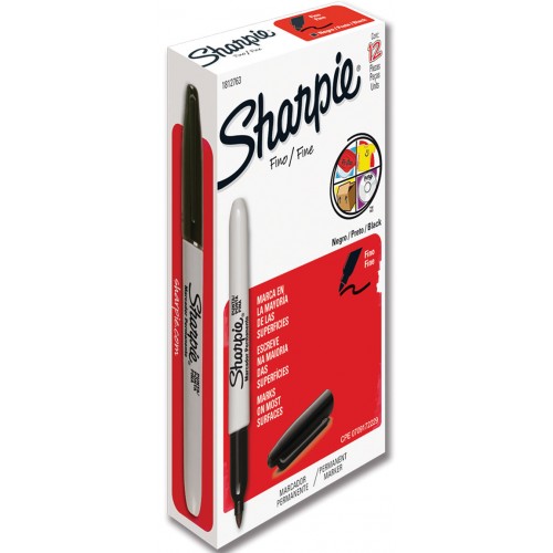 MARCADOR SHARPIE FINO NEGRO X12
