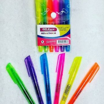 resaltador neón estuche por 6 unidades