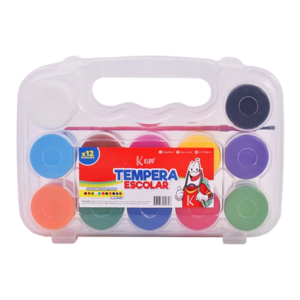 Tempera Escolar Estuche x12 Colores 20ml c/u